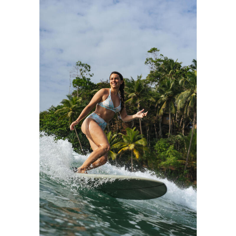 Bikinibroekje met hoge taille voor surfen dames Nora anemonen