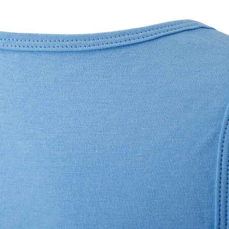 Moteriški kūno rengybos medvilniniai berankoviai marškinėliai, mėlyni