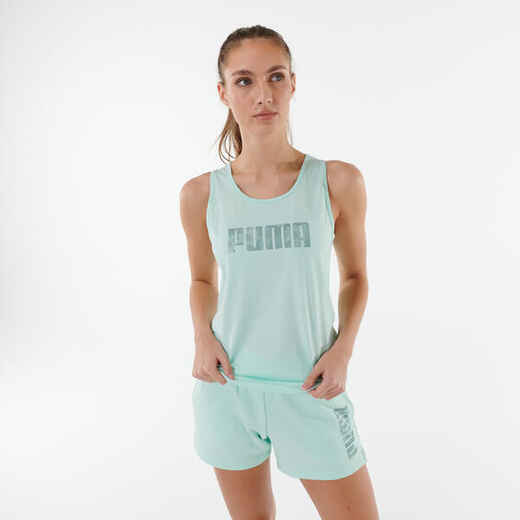 
      Women's Fitness Cotton Tank Top - Green
  