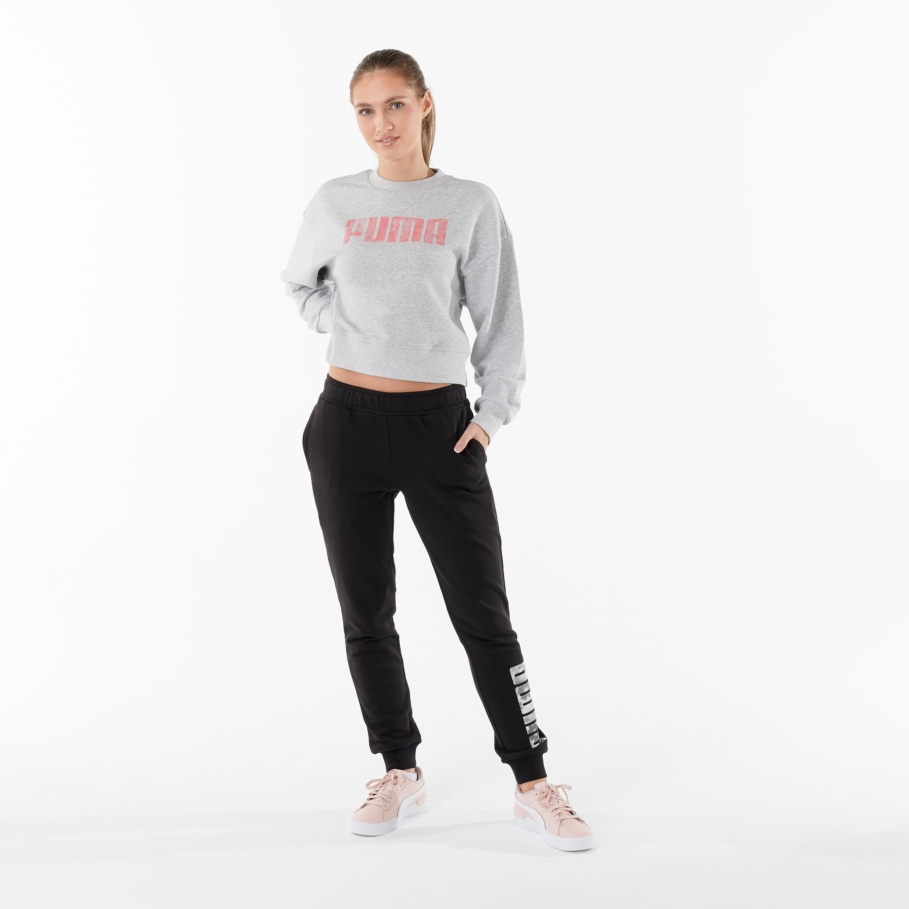 Women's Fitness Slim-Fit Cotton Bottoms - Black 3/10
