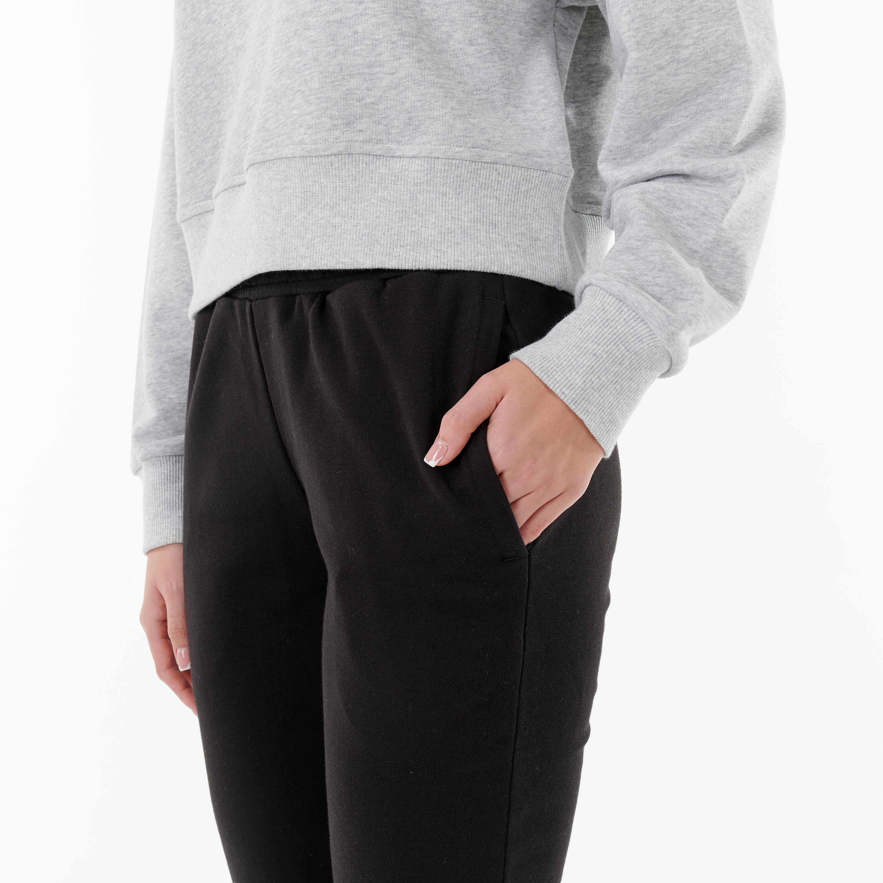 Women's Fitness Slim-Fit Cotton Bottoms - Black 6/10