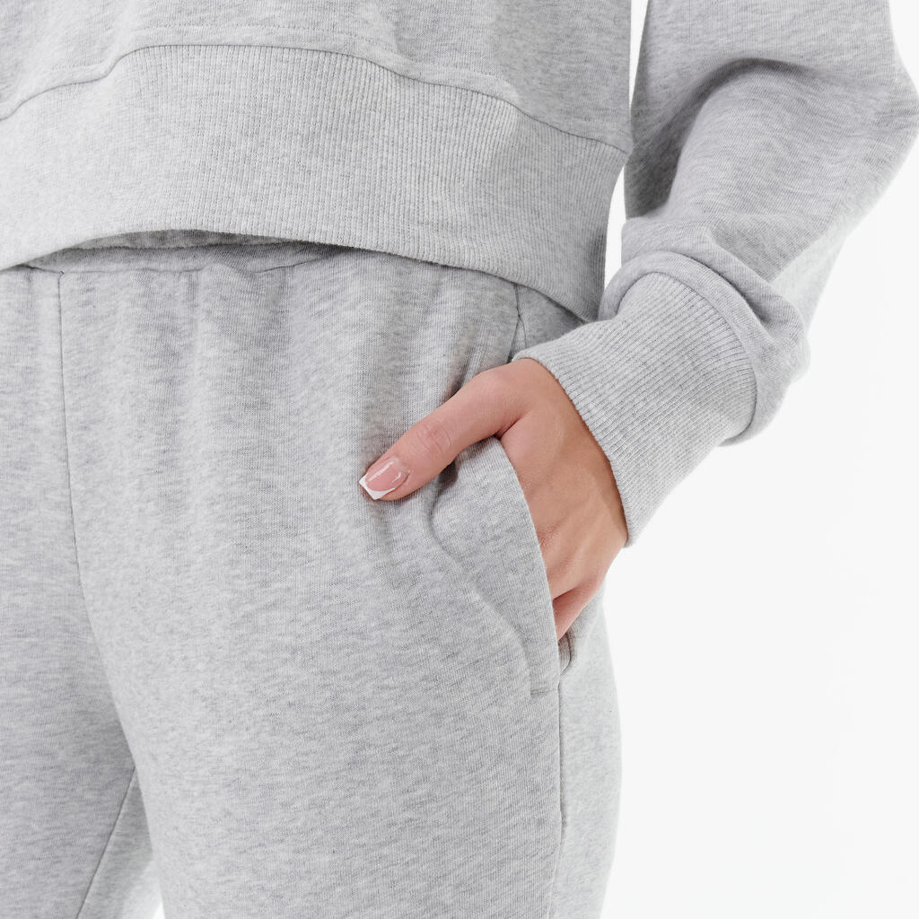 Women's Slim-Fit Cotton Fitness Bottoms - Grey