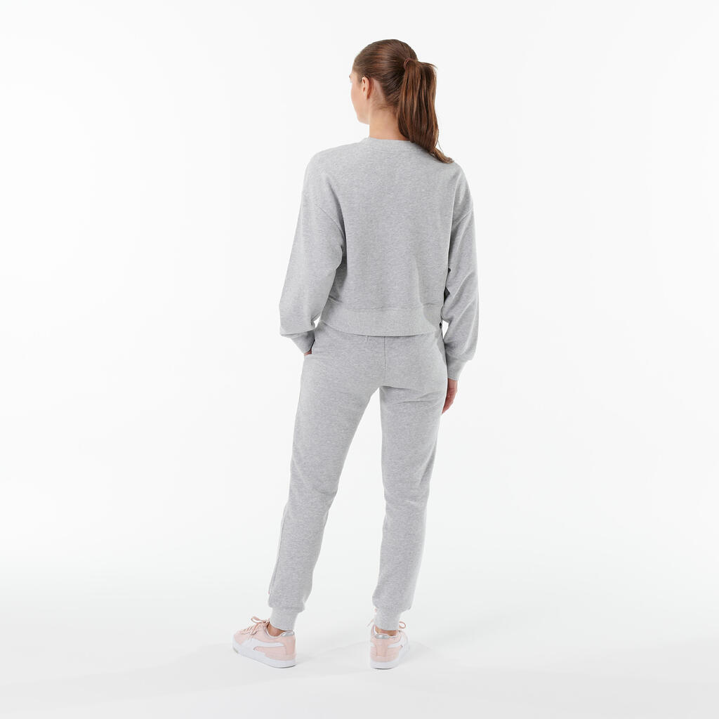 Women's Slim-Fit Cotton Fitness Bottoms - Grey
