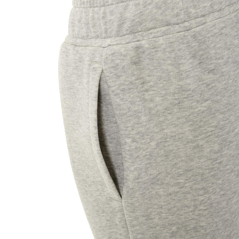 Pantaloni donna fitness Puma slim misto cotone pesante grigi