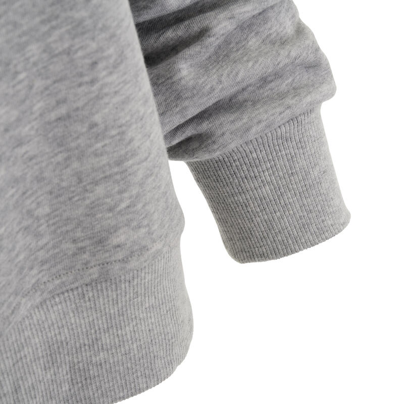 Cropped sweater dames katoen grijs