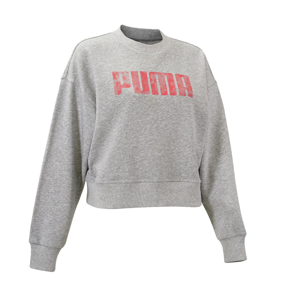 Women's Crop Top Cotton Sweatshirt - Grey