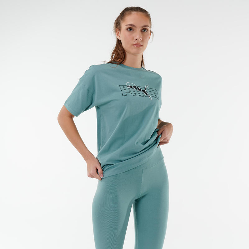 Puma T-Shirt de fitness et training Concept Commercial Femme, Bleu