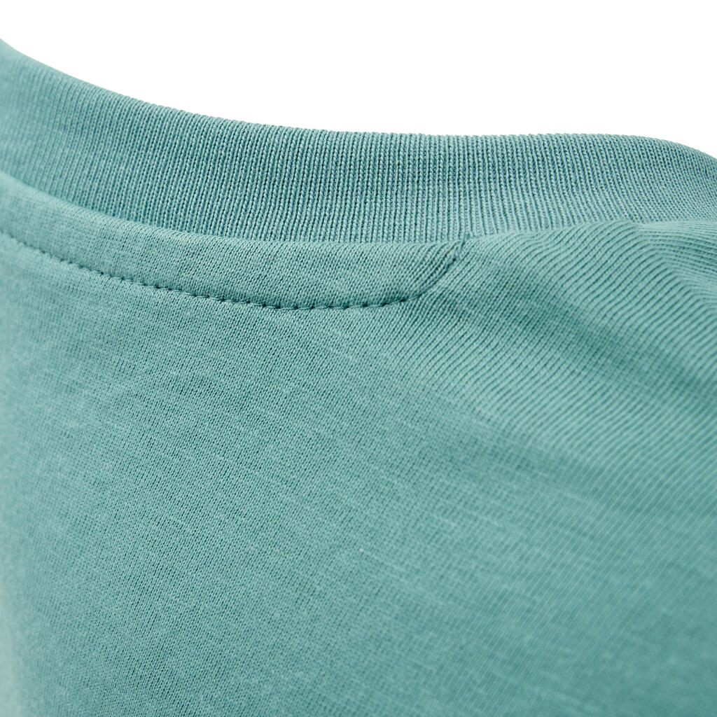 Dámske bavlnené tričko na fitnes s krátkym rukávom zelené