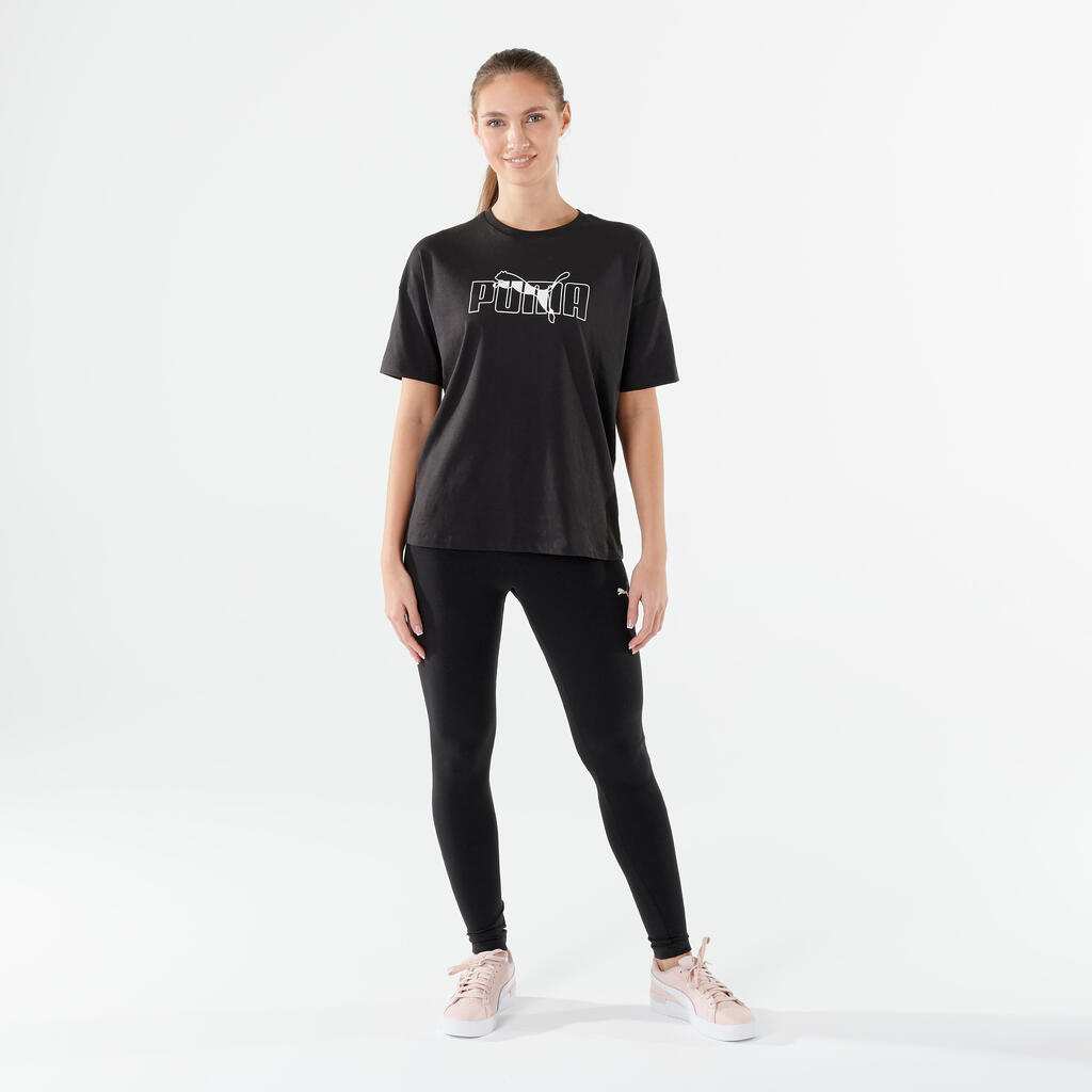 Crna ženska majica kratkih rukava za fitnes