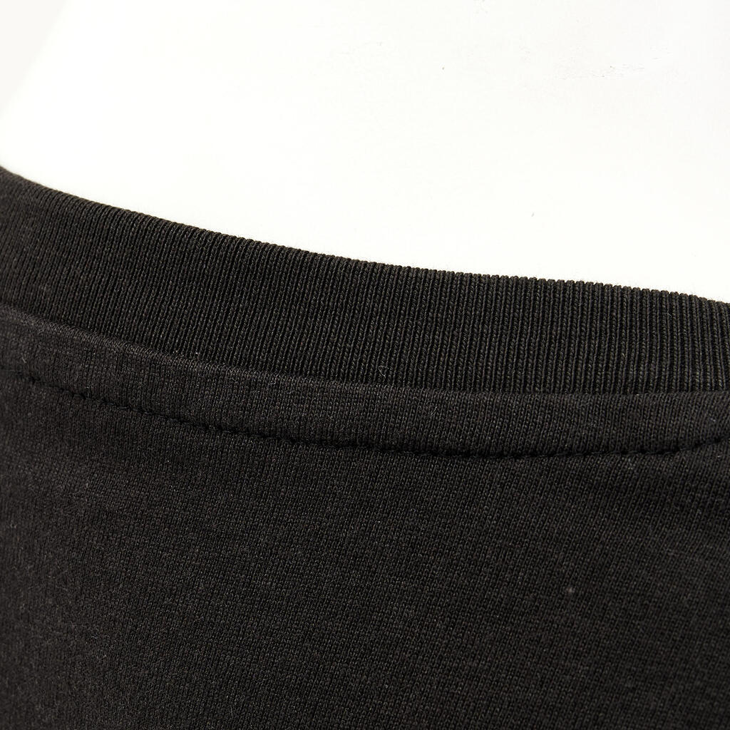 Dámske bavlnené tričko na fitnes s krátkym rukávom čierne