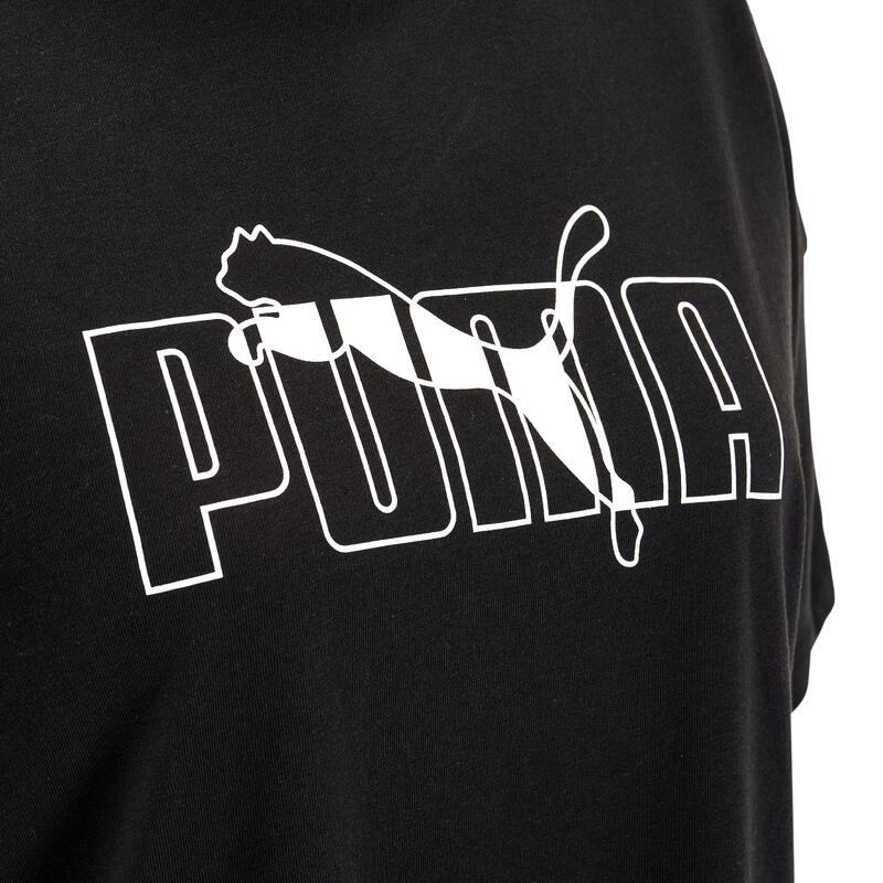 T-shirt donna fitness Puma regular 100% cotone nera