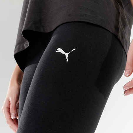 Women's Cotton Fitness Long Leggings - Black