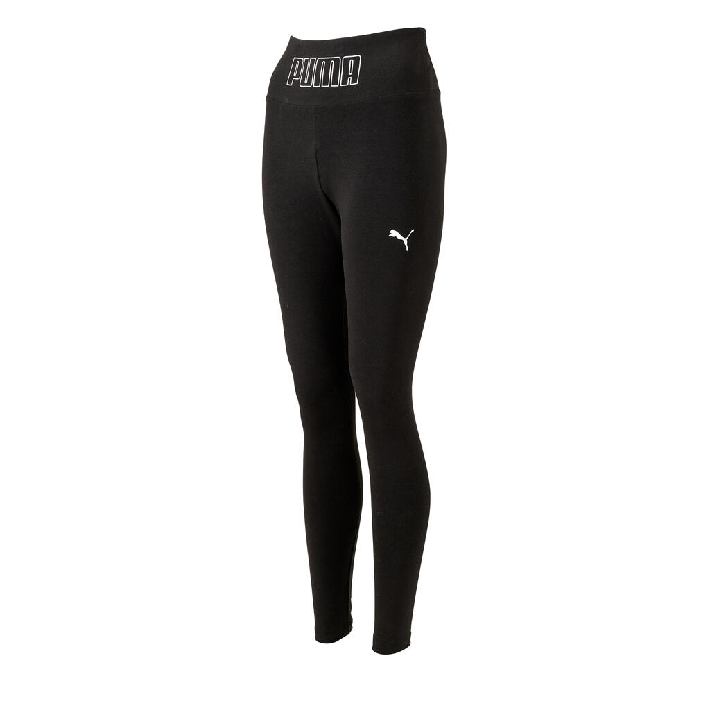 Women's Cotton Fitness Long Leggings - Black