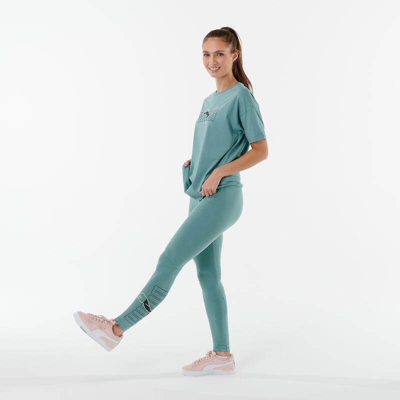 Legging PUMA fitness long coton femme vert