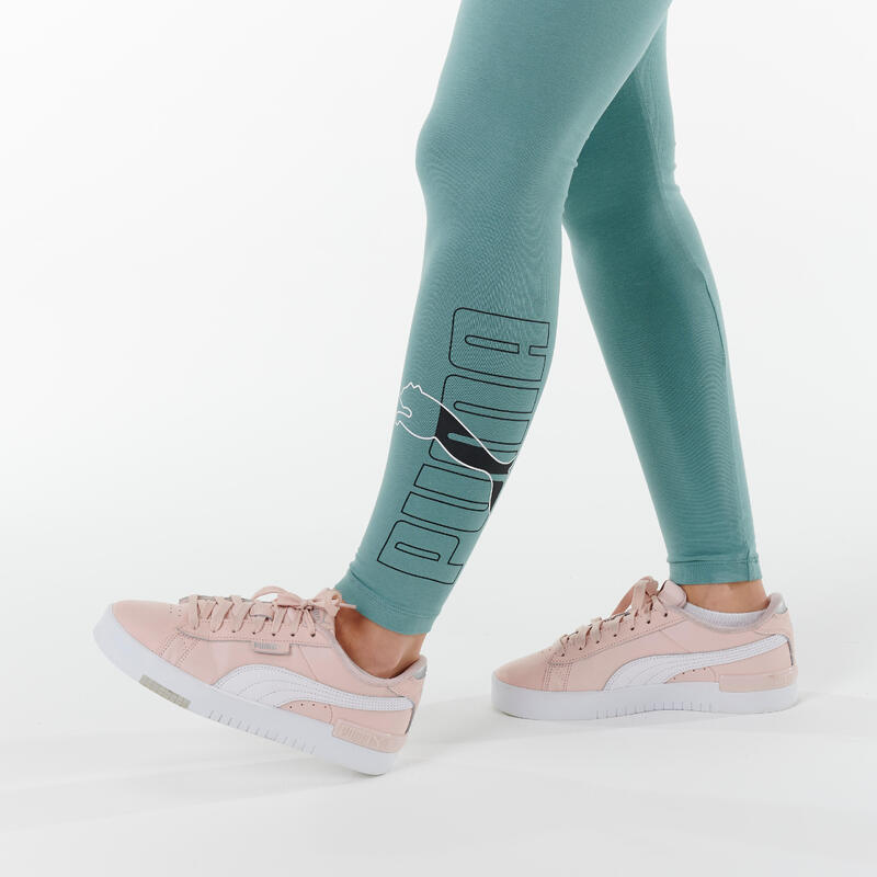 Fitness legging dames katoen groen