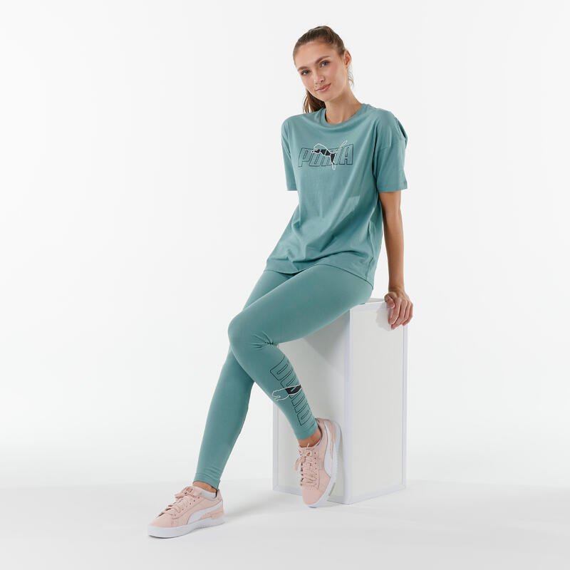 Leggings Fitness Puma Mujer Verde Algodón Largos