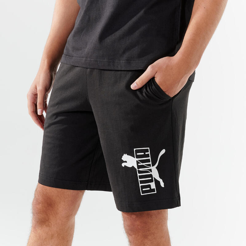 Fitness short heren katoen zwart