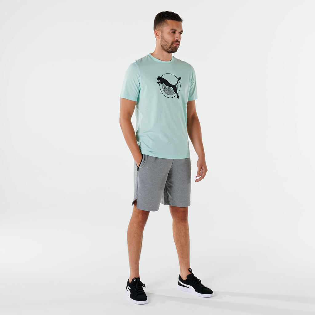 Men's Short-Sleeved Cotton Fitness T-Shirt - Green