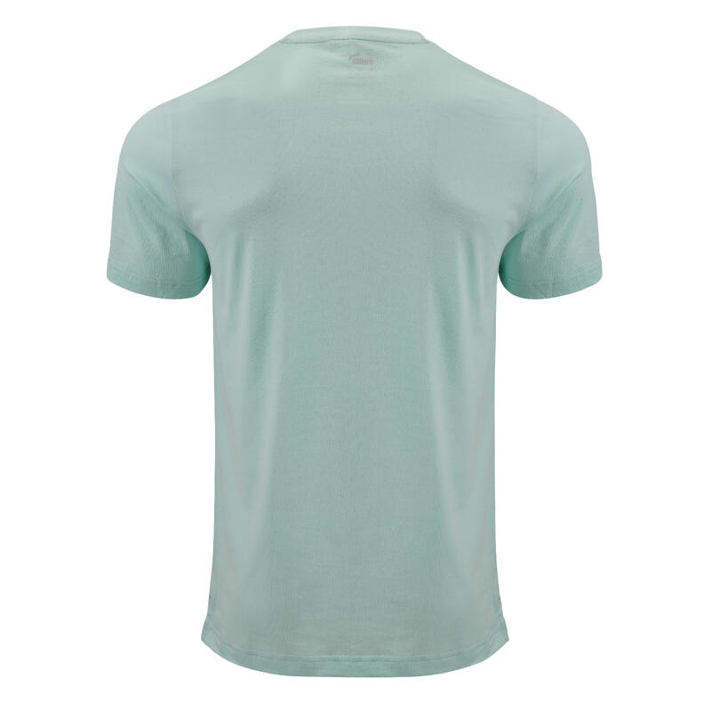 Camiseta Fitness Puma Hombre Verde Manga Corta Algodón