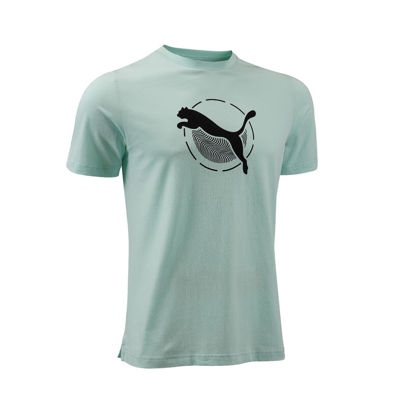 T-shirt uomo fitness Puma regular 100% cotone verde