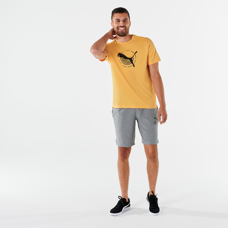 T-shirt PUMA fitness manches courtes coton homme jaune