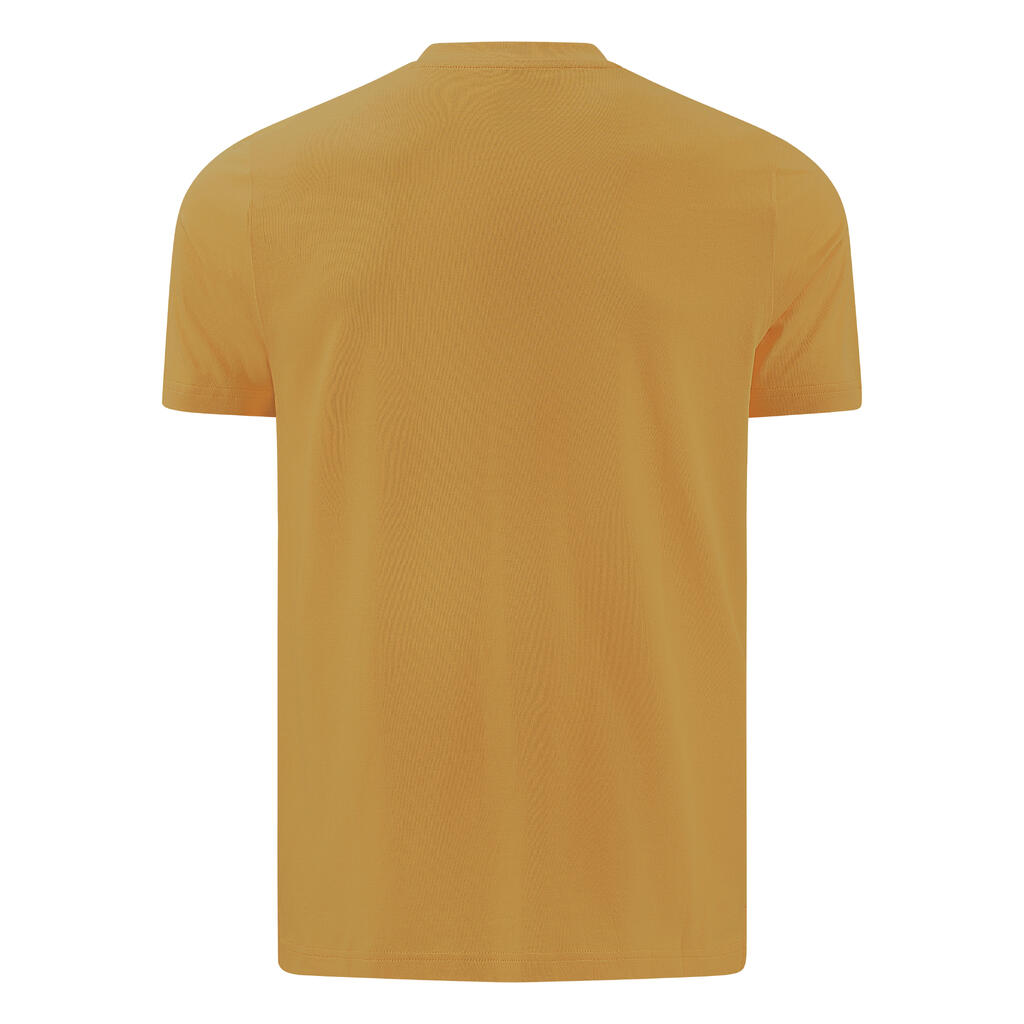 Men's Short-Sleeved Cotton Fitness T-Shirt - Yellow