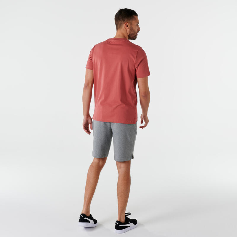 Pánské fitness tričko s krátkým rukávem bavlněné červené