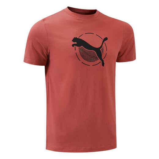 Men's Short-Sleeved Cotton Fitness T-Shirt - Red