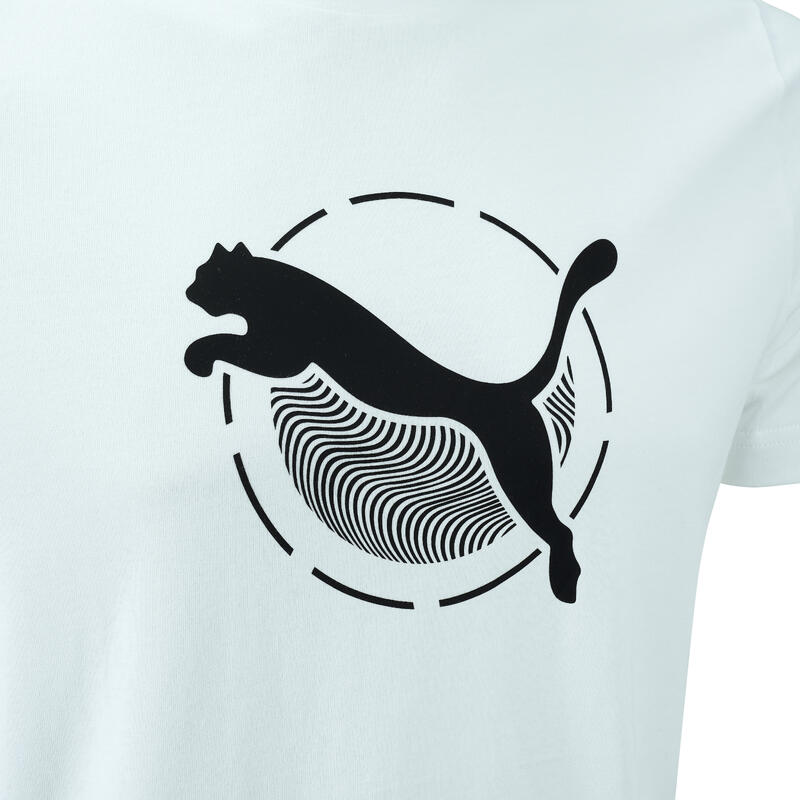 Camiseta Fitness Puma Hombre Blanco Algodón Manga Corta