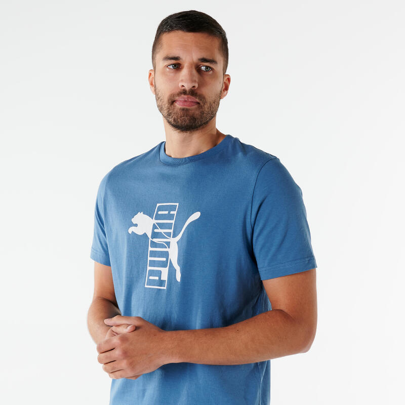 T-shirt PUMA fitness manches courtes coton homme bleu