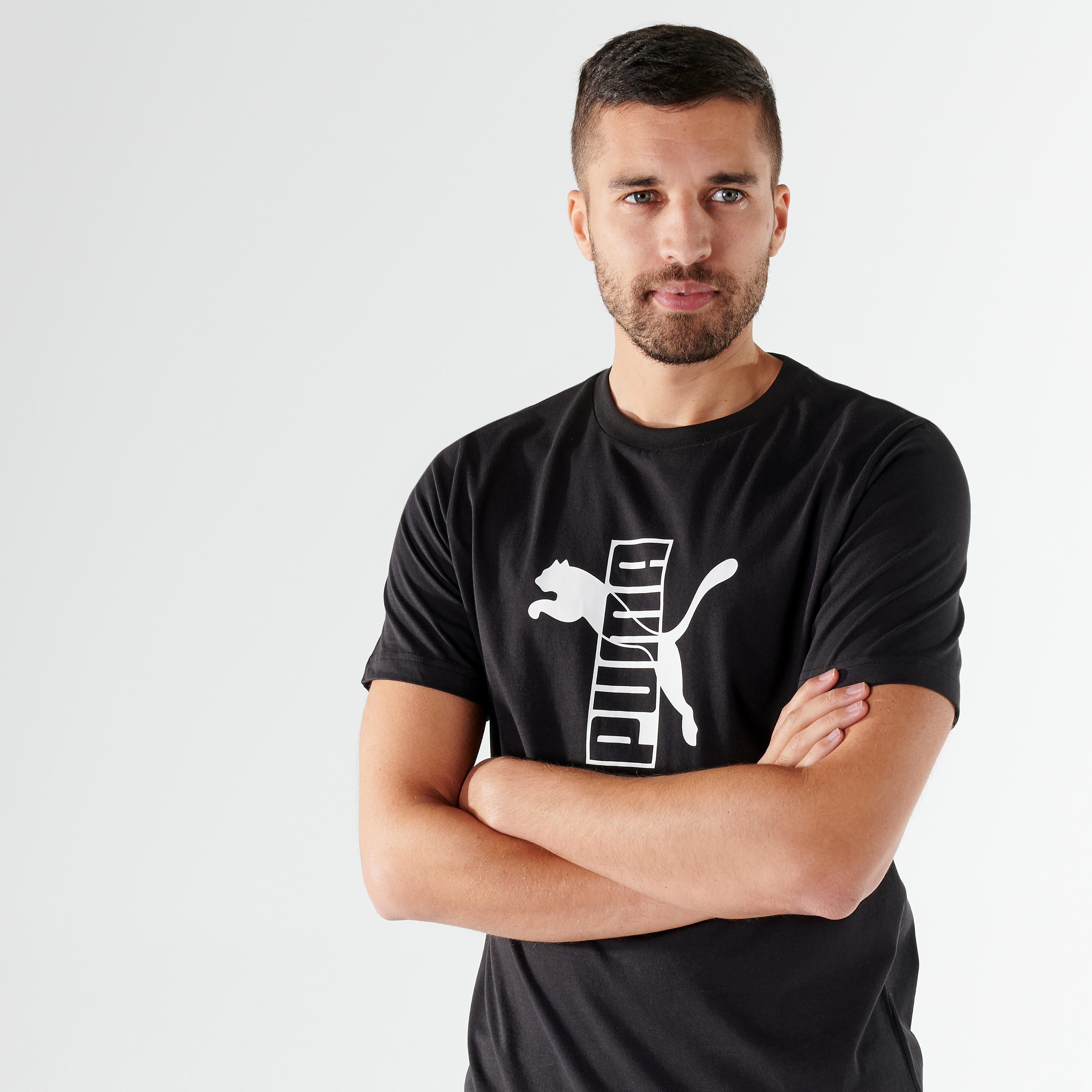 T shirt PUMA fitness manches courtes coton homme noir