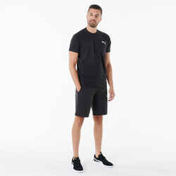 Men's Short-Sleeved Cotton Fitness T-Shirt - Black