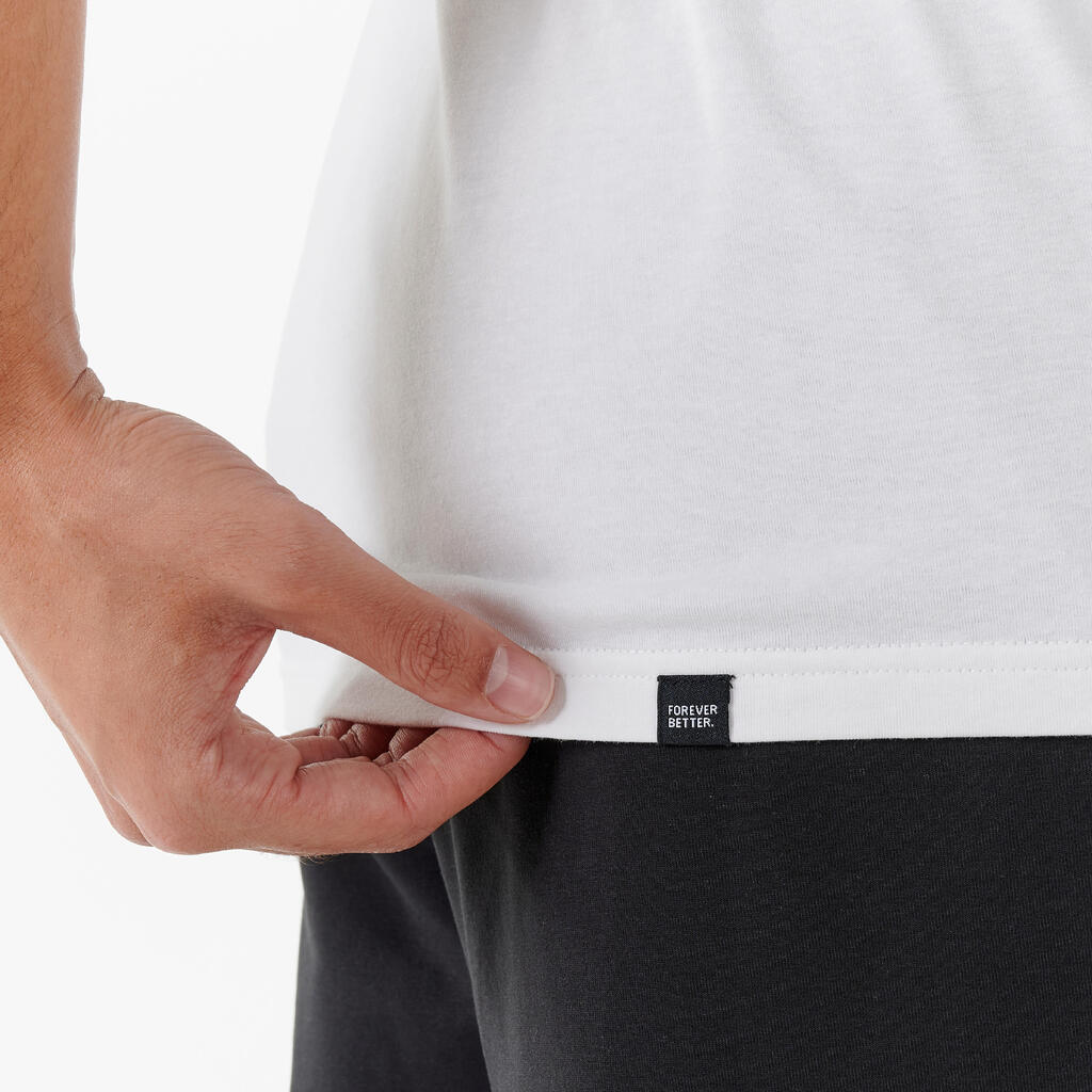 Bela muška majica kratkih rukava za fitnes