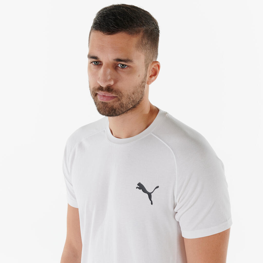 Men's Short-Sleeved Cotton Fitness T-Shirt - White