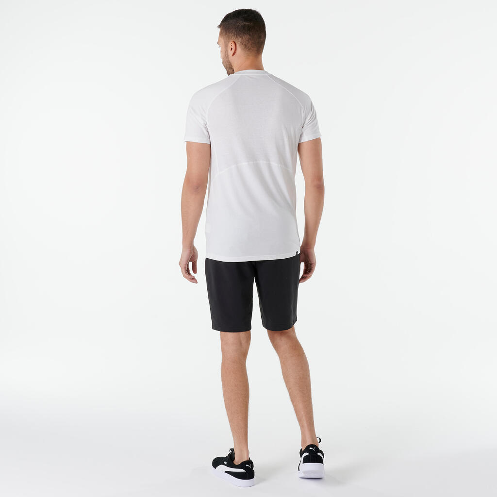 Bela muška majica kratkih rukava za fitnes