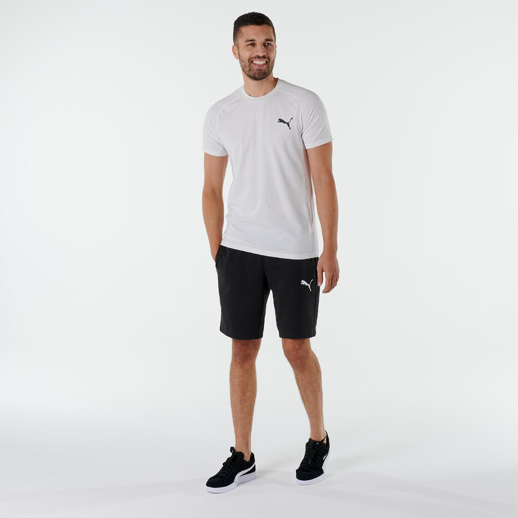 Bela muška majica kratkih rukava za fitnes
