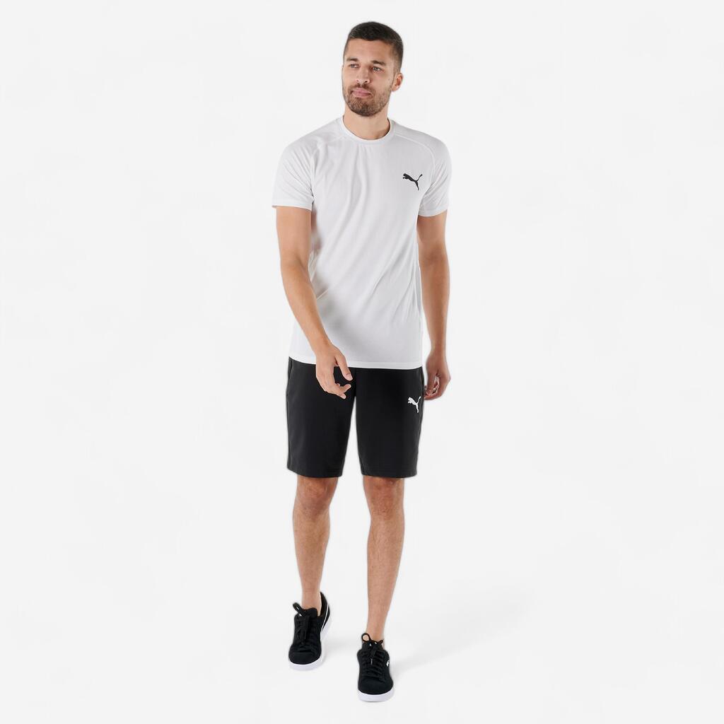 Men's Short-Sleeved Cotton Fitness T-Shirt - White