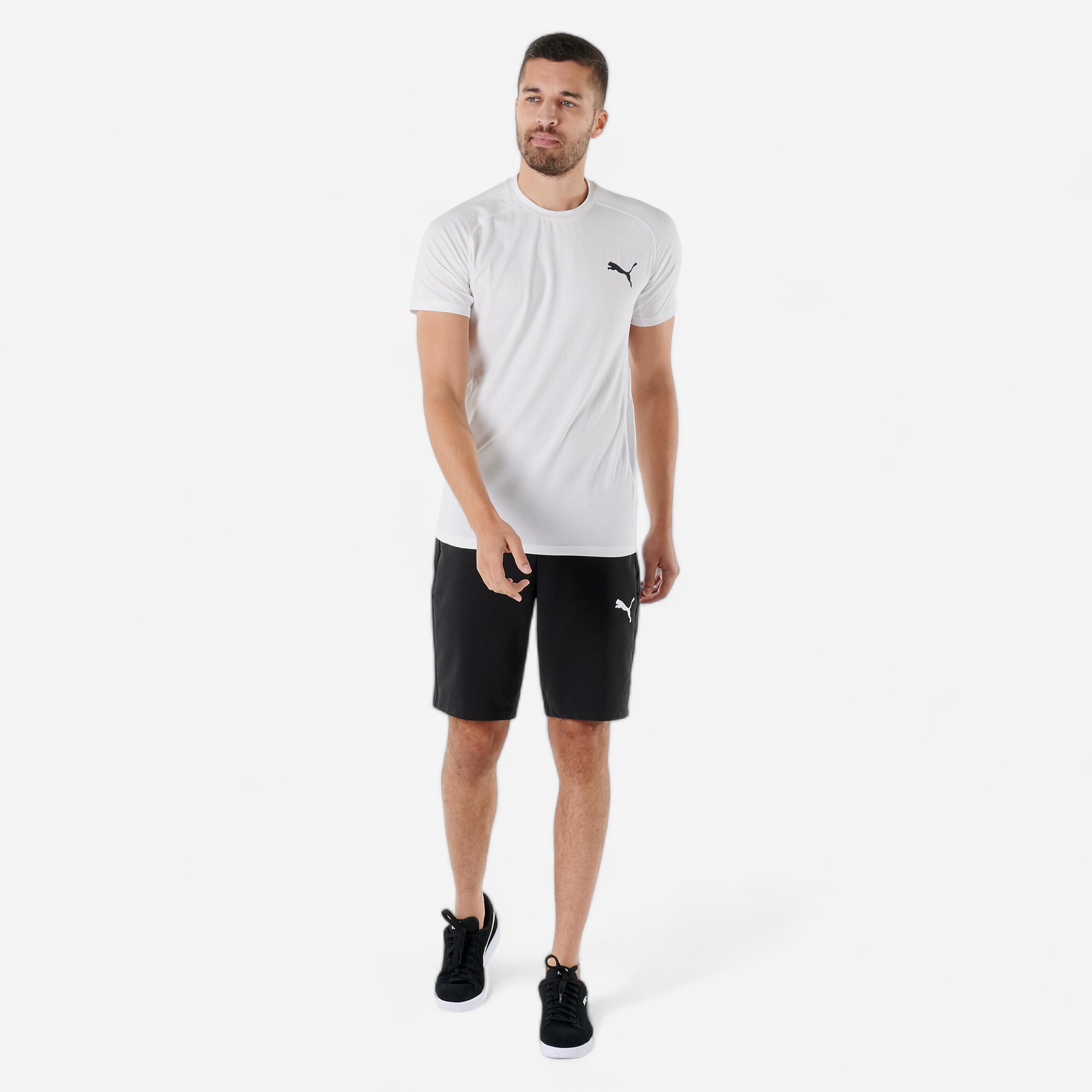 T-shirt em algodão fitness homem branco