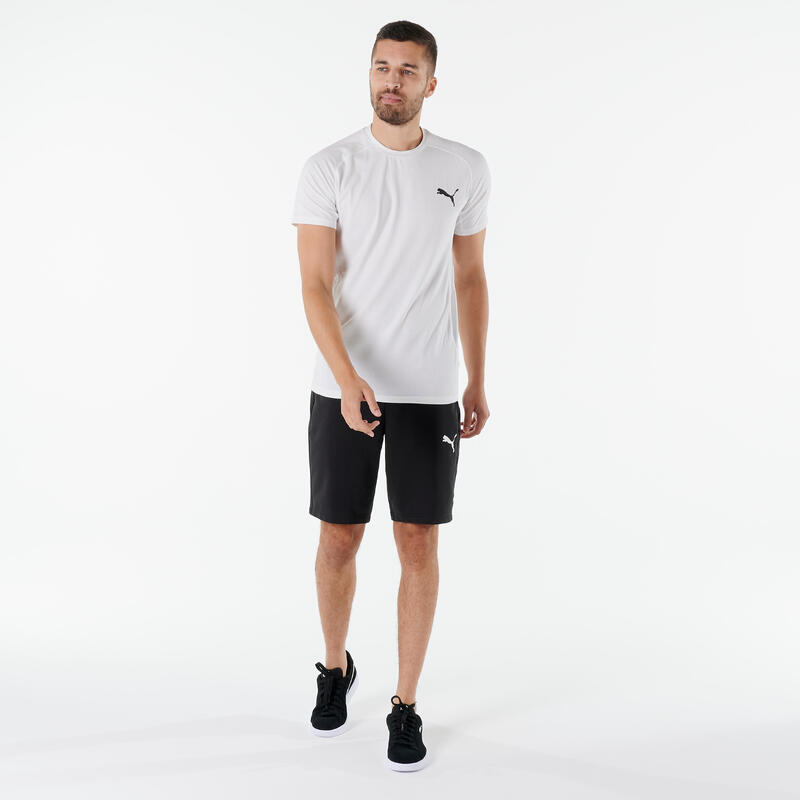 T-shirt PUMA fitness manches courtes coton Homme blanc