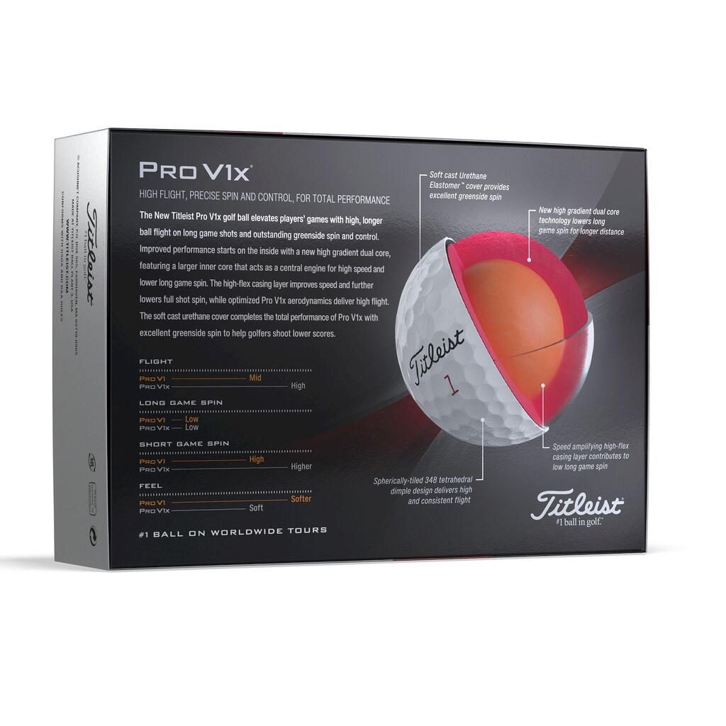 Golfové loptičky PRO V1X 12 ks biele