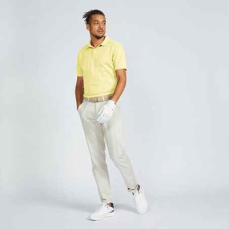 Vyriški trumparankoviai golfo polo marškinėliai „MW500“, gelsvi