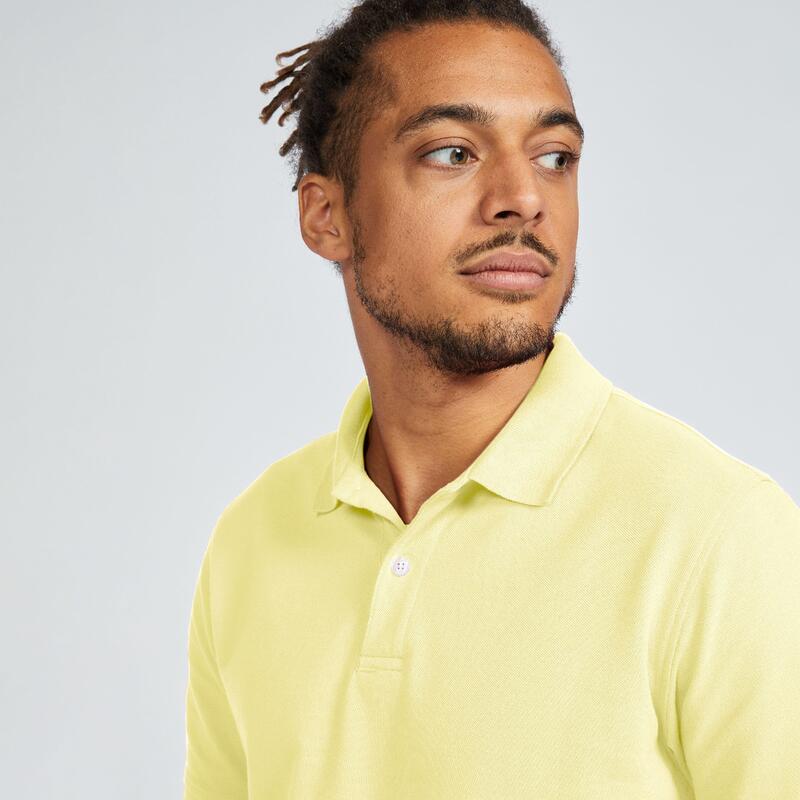 Polo de Golf MW500 Manga Curta Homem Amarelo claro