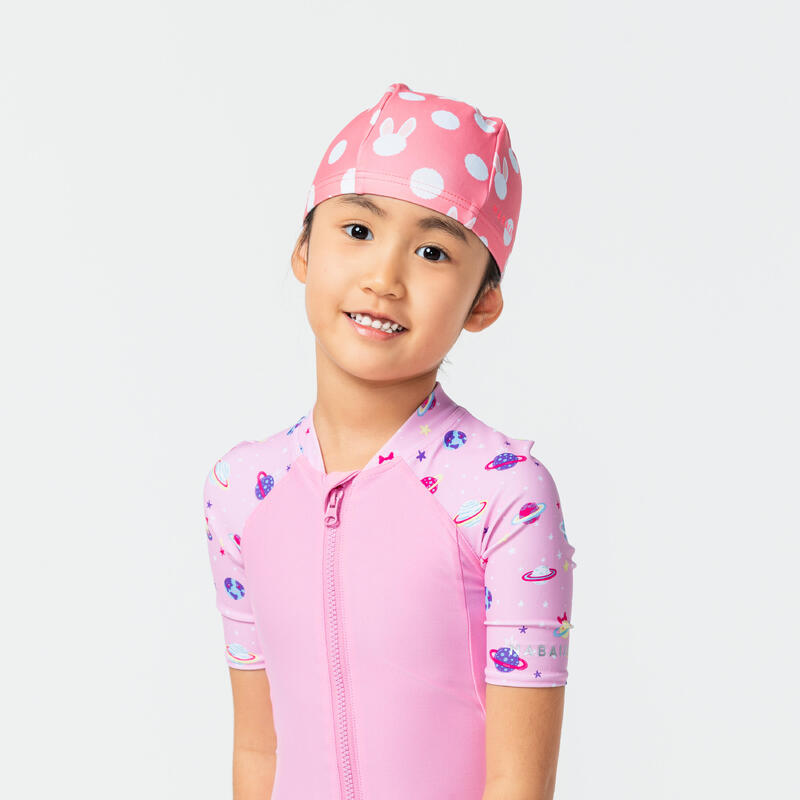 Mesh Swim Cap Size S - Pink bdots print
