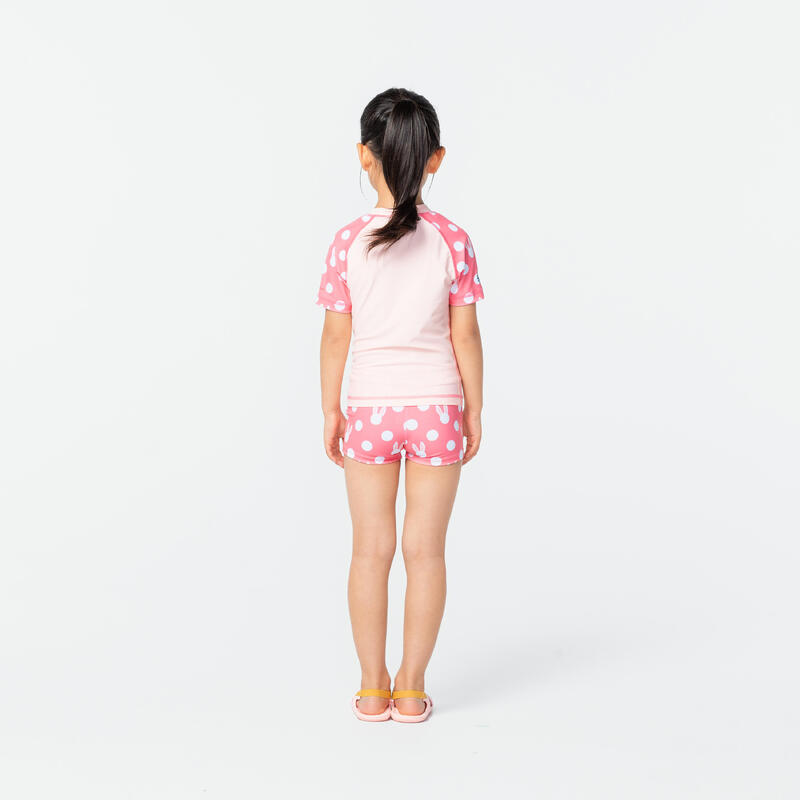 Girl's swimsuit two-piece shorty coral pink