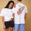 T-Shirt manches courtes de skateboard LUSNIA blanc