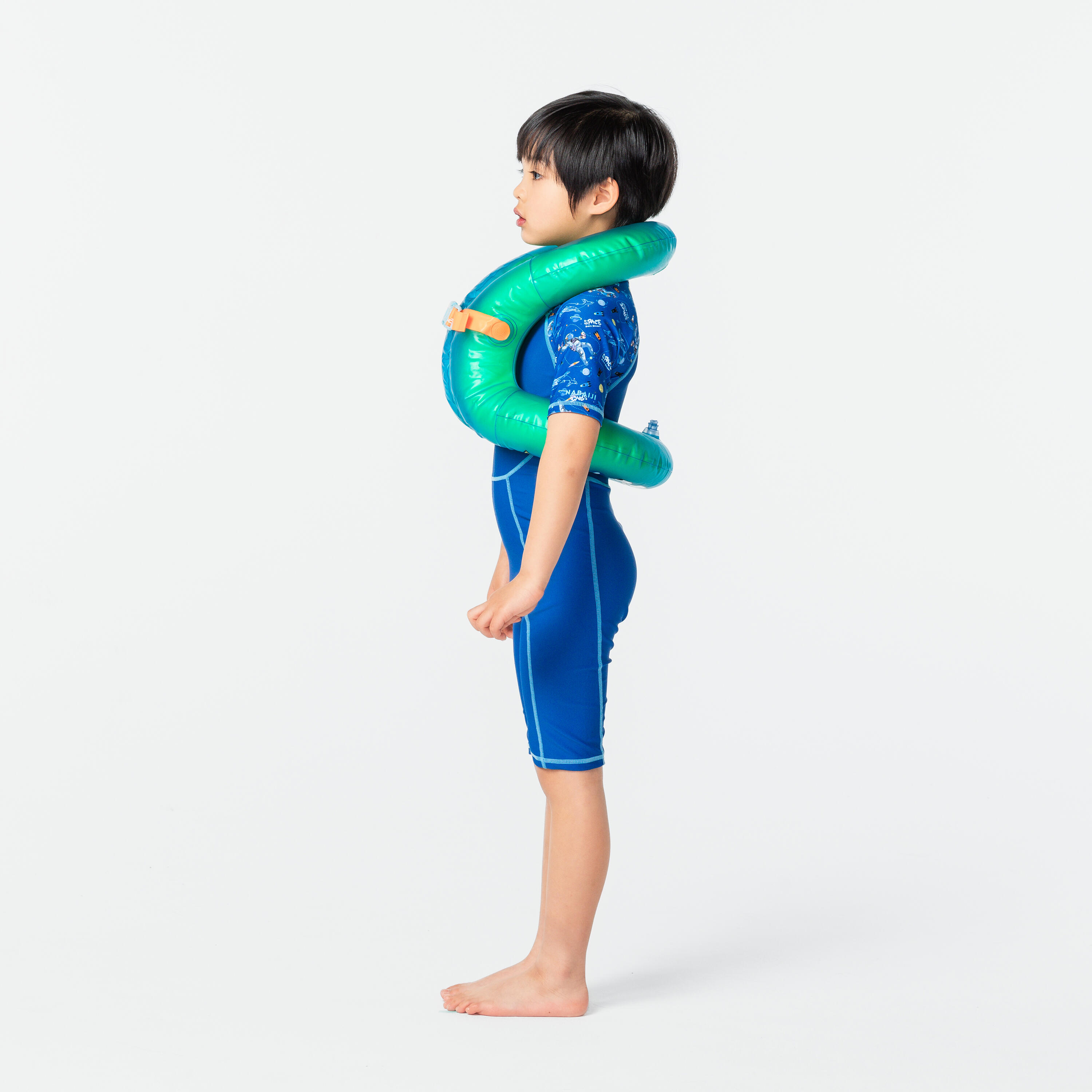 Swimming Inflatable Vest 18 to 30 Kg Green with Secure Fit & Safety Lock
