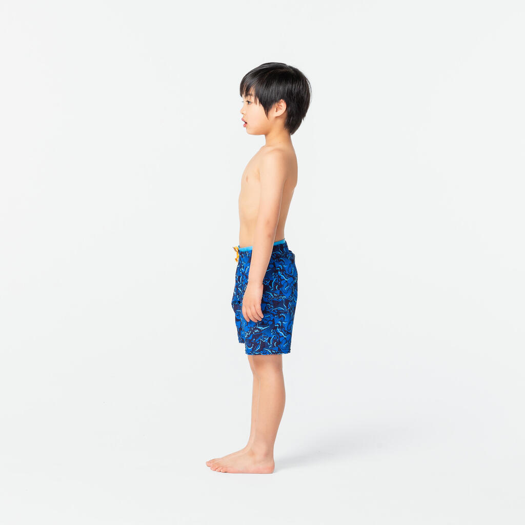 Maillot De Bain Short Natation Garçon - 100 Long -ALL SDINO BLUE