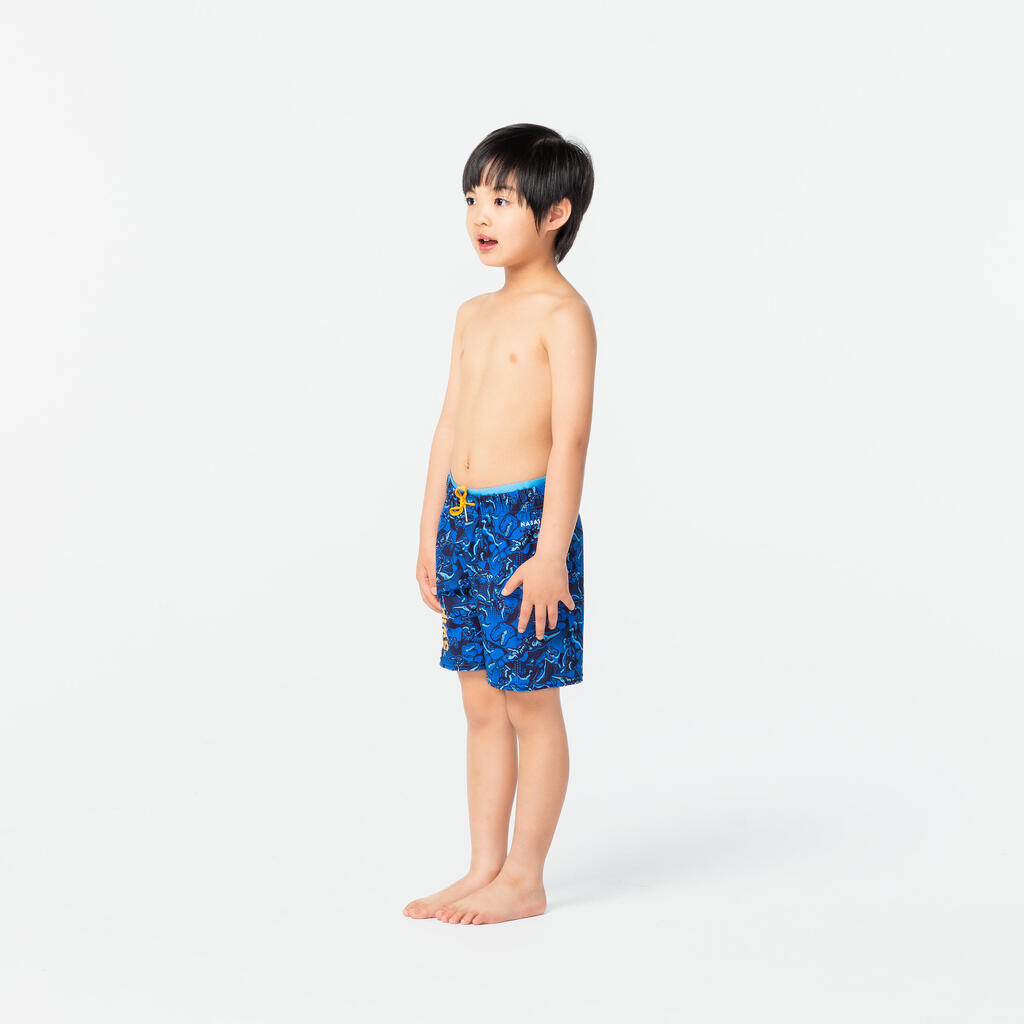 Maillot De Bain Short Natation Garçon - 100 Long -ALL SDINO BLUE