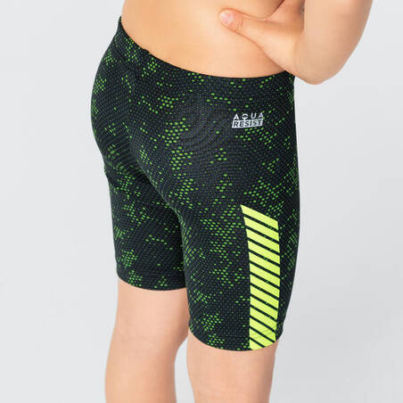 BOYS FITI SWIMMING JAMMERS - BLACK FLAG YELLOW BLUE