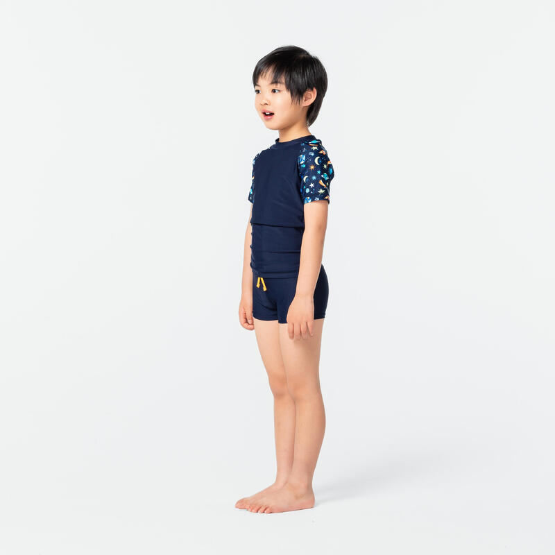 Boy's swimsuit two-piece shorty navy blue